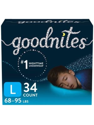 Goodnites NightTime Bedwetting Underwear for Boys Large Pkg/34