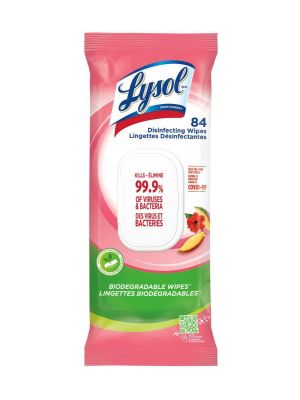 Lysol Biodegradable Disinfecting Wipes Mango & Hibiscus Pkg/84