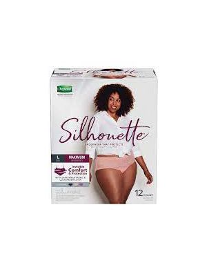 Depend Silhouette Underwear for Women Maximum Absorbency Large Pkg/12