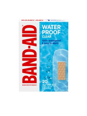 Band-Aid Waterproof Clear Bandages Regular Box/20