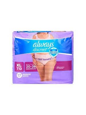 Always Discreet Maximum Protection Underwear X-Large Case/34