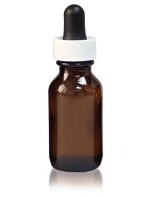 Glass Bottle with Glass Dropper Metric Round Amber 50 mL