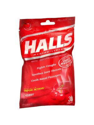 Halls Cough Drops Cherry Bag/30