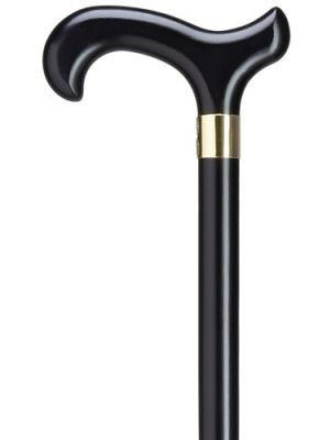 Extra Tall Derby Black Cane with Brass Band