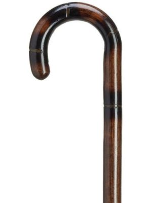 Ladies Stepped & Scorched Walnut Cane