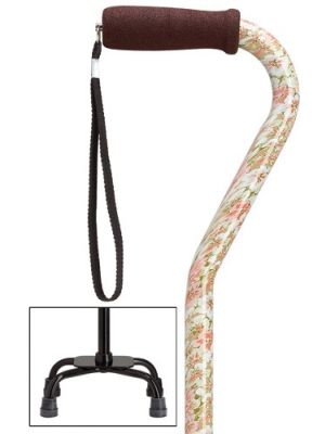 Royal Red Flowers High Gloss Walking Cane, Cool Cane