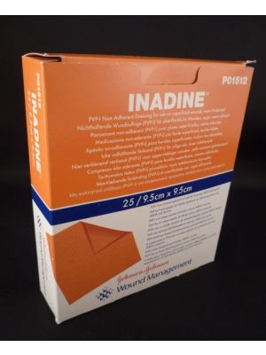 Inadine P01512 PVP-I Non-Adherent Antimicrobial Dressing 9.5cm x 9.5cm Box/25