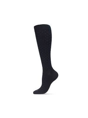Unisex Swiss Dot Cotton Blend 15-20 mmHg Graduated Compression Socks Size 9-11 Navy