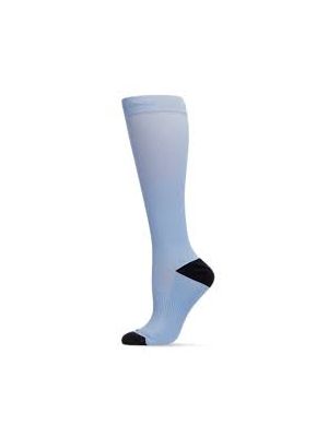 Unisex Solid Nylon 15-20 mmHg Graduated Compression Socks Size 9-11 Light Blue