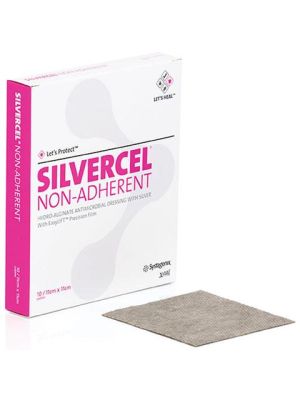 Silvercel Non-Adherent Hydro-Alginate Antimicrobial Dressing with Silver 11 cm x 11 cm Box/10 