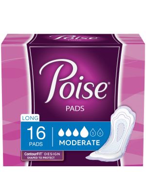 Poise Pads Moderate Absorbency Long Case/96