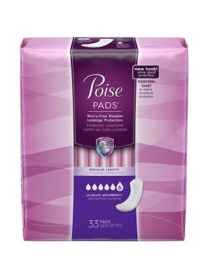 Poise 33592 Pads Discreet Bladder Protection Ultimate Absorbency Bag/33