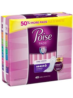 Poise Pads Ultimate Protection Long Bag/45