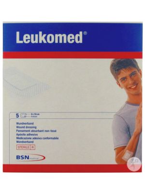 Leukomed 7238008 Non-Woven Adhesive Island Dressing Sterile Retail Pack White 8 cm x 10 cm Box/5