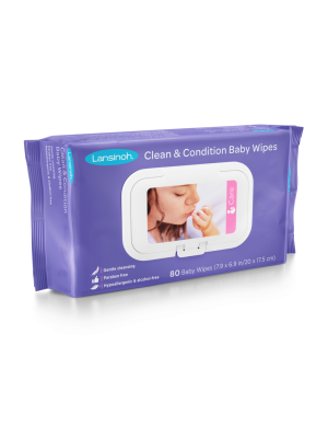 Lansinoh Clean and Condition Baby Wipes Pkg/80