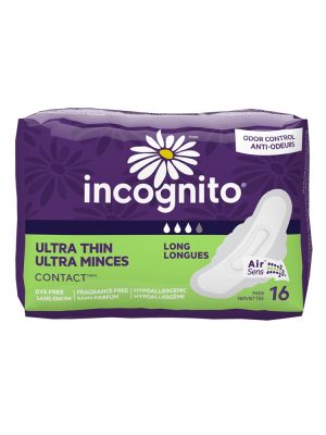 Incognito Contact Ultra Thin Long Pads with Wings Pkg/16