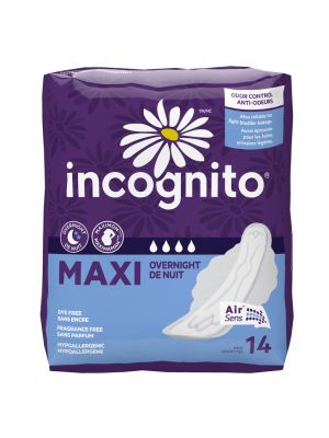 Incognito Maxi Pads with Wings Overnight Bag/14