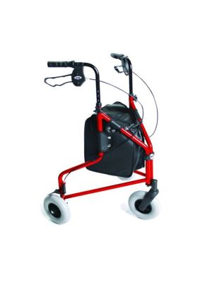 3 Wheel Aluminum Rollator Red