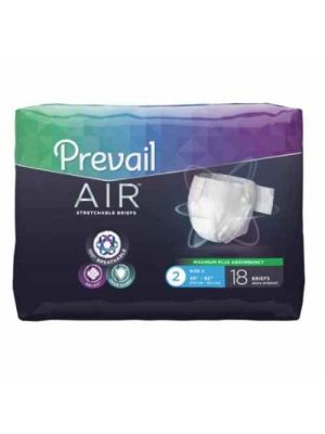 Prevail Air Stretchable Daily Briefs Maximum Plus Absorbency Size 2 Case/72