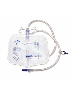 Medline DYND15207 Urinary Drainage Bag 2000 mL Anti-Reflux Device with Slide-Tap Box/20