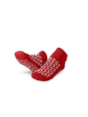 Fall Management Non-Slip Double-Tread Sock Red Small