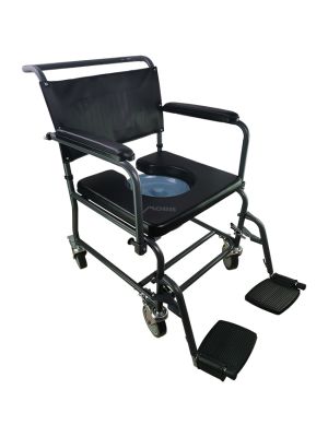 Padded Steel Commode Chair with Wheels II