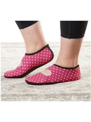 Nufoot Mary Janes Pink with White Polka Dots