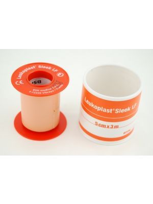 BSN 7235909 Leukoplast Sleek LF Zinc Oxide Plastic Waterproof Adhesive Tape Latex Free 5 cm x 3 m Bag/5 Spools