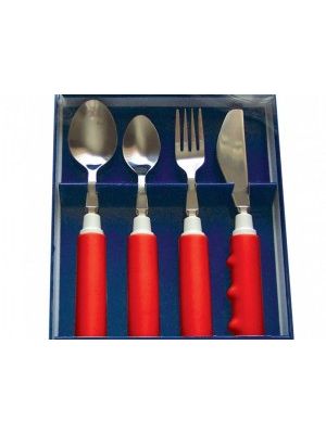 Red Comfort Grip Cutlery Set