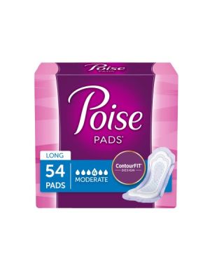 Poise Pads Long Moderate Absorbency Case/108