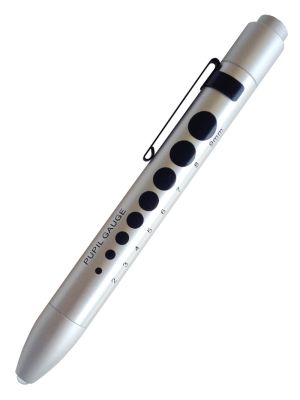 Soft LED Pupil Gauge Penlight Silver
