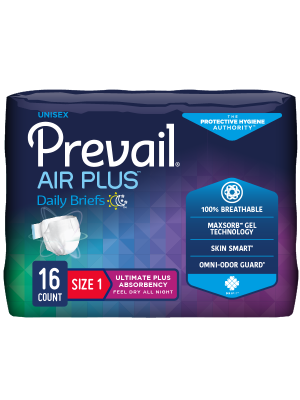 Prevail Air Plus Daily Briefs Size 1 Case/80