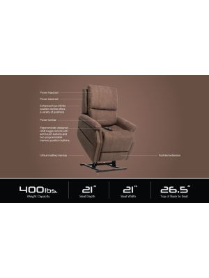 Pride VivaLift Metro Lift Chair Recliner Brown