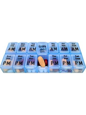 Twice Daily Pill and Vitamin Planner Blue