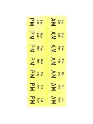 Twice Daily Pill and Vitamin Planner Yellow