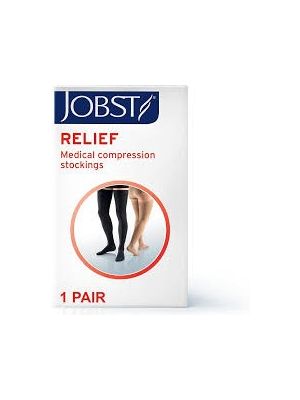 Jobst Relief Thigh High Regular Style Dot Band Open Toe Beige 30-40 mmHg