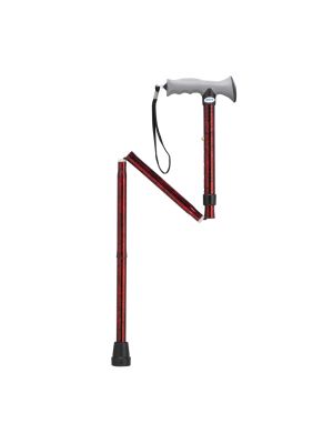 Aluminum Folding Cane with Gel Grip Height Adjustable Red Crackle