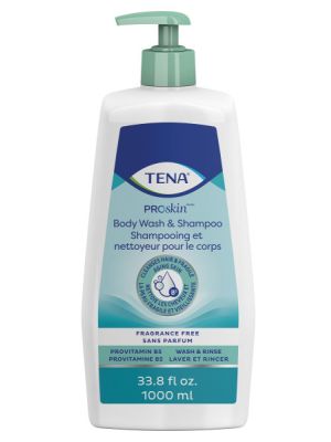 Tena 64343 ProSkin Body Wash & Shampoo Unscented 33.8 fl. oz. Pump Bottle