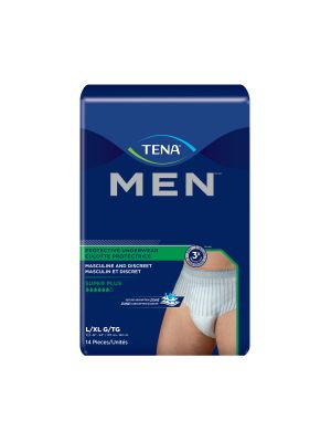 Tena 81920 Men Super Plus Protective Underwear Large/X-Large Bag/14