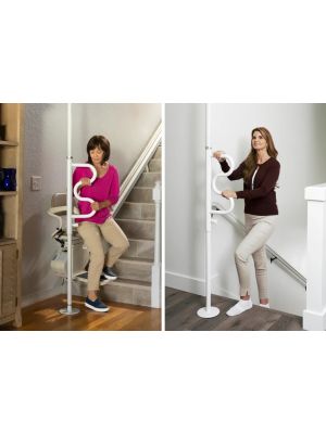 Security Pole & Curve Grab Bar Black