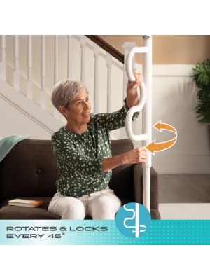 Security Pole & Curve Grab Bar White