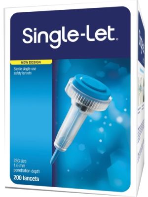 Single-Let Sterile Single-Use Safety Lancets Box/200