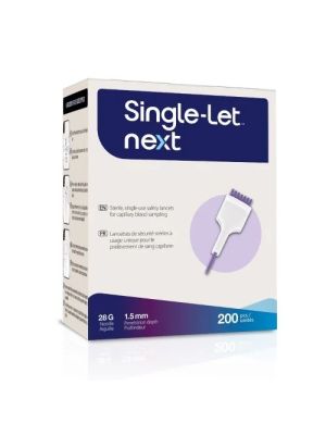 Single-Let Next Sterile Single-Use Safety Lancets Box/200