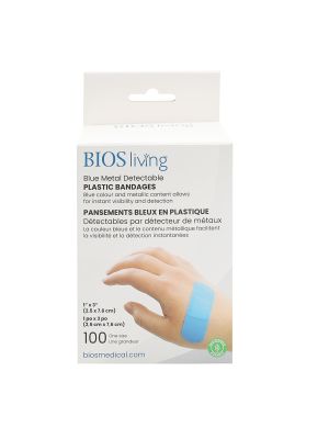 Blue Metal Detectable Plastic Bandages Box/100