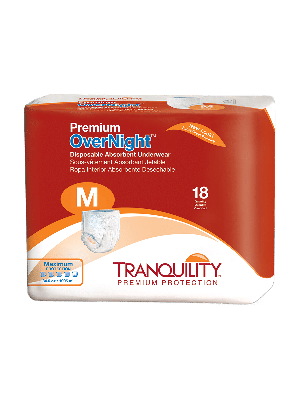 Tranquility Premium OverNight Disposable Absorbent Underwear Medium Case/72