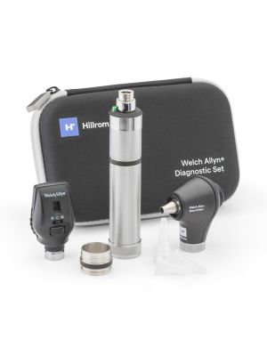 Welch Allyn 3.5V Diagnostic Set with Coaxial LED Ophthalmoscope, MacroView Basic LED Otoscope, one Metal Nickel Cadmium Rechargeable Power Handle and Hard Case