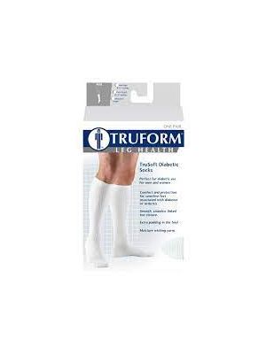 TruSoft Diabetic Socks Crew Length White