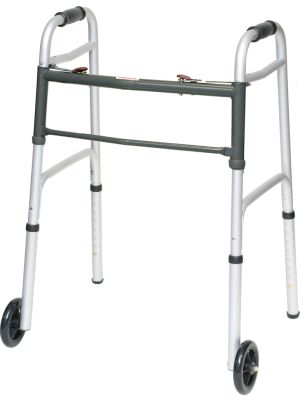 ProBasics Aluminum Two-Button Release Folding Adult Walker With 5
