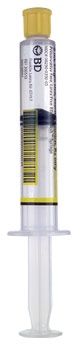 BD 306424 PosiFlush Heparin Lock Flush Syringes 100 USP Units/mL 5 mL Yellow Label Box/30