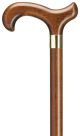 Extra Tall Men's Derby Cane with Brass Band Walnut